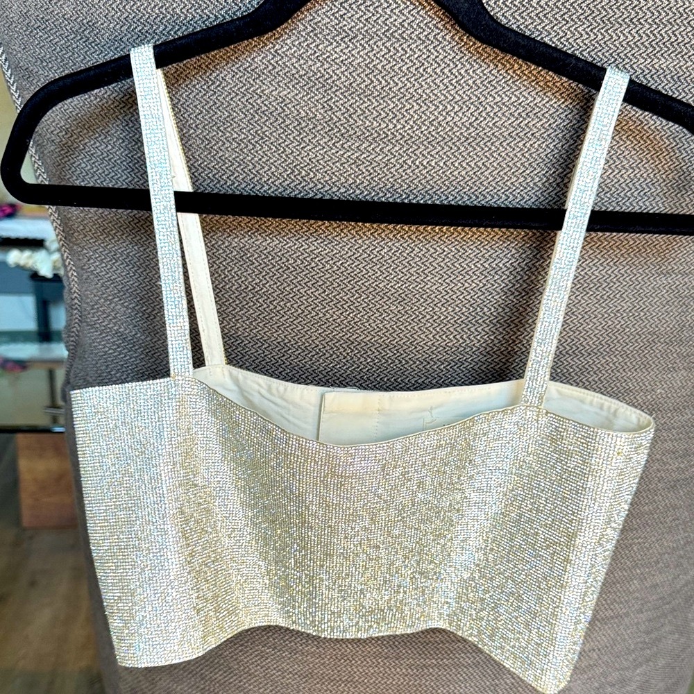 12th Tribe Rhinestone Crop Tank Top